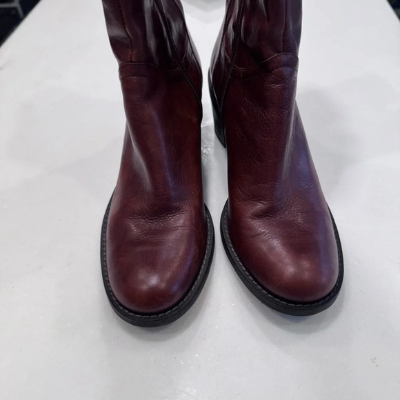BCBG WOMENS BROWN LEATHER HEEL BOOTS - SIZE 10 Cowboy - Picture 8 of 14